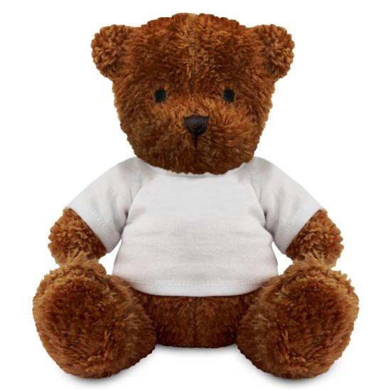 Blank Sublimation Brown 18cm James Bear - White T-Shirt