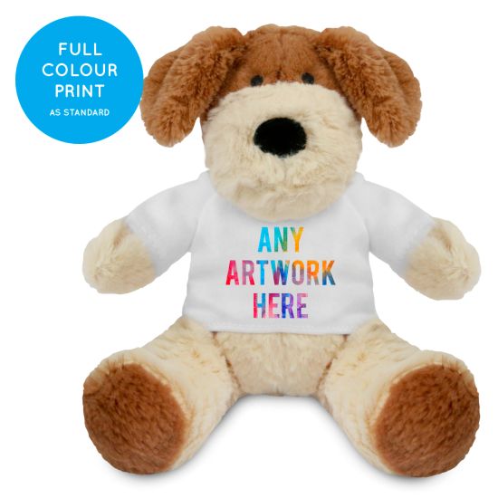 Promotional Darcy Dog Plush Toy 20cm - Printed Soft Toys - Large Soft Toy - Full Colour Print as standard